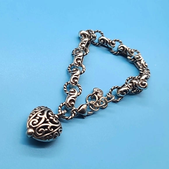 Brighton "BIBI SCROLL" Intricate Heart Charm bracelet ❤️ Bohemian and Beautiful! - Picture 9 of 10